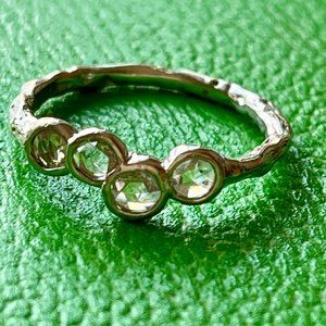 14K bezel rose cut diamond ring